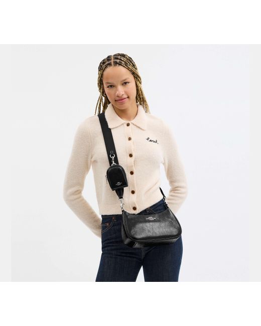 COACH Black Teri Shoulder Bag With Pouch