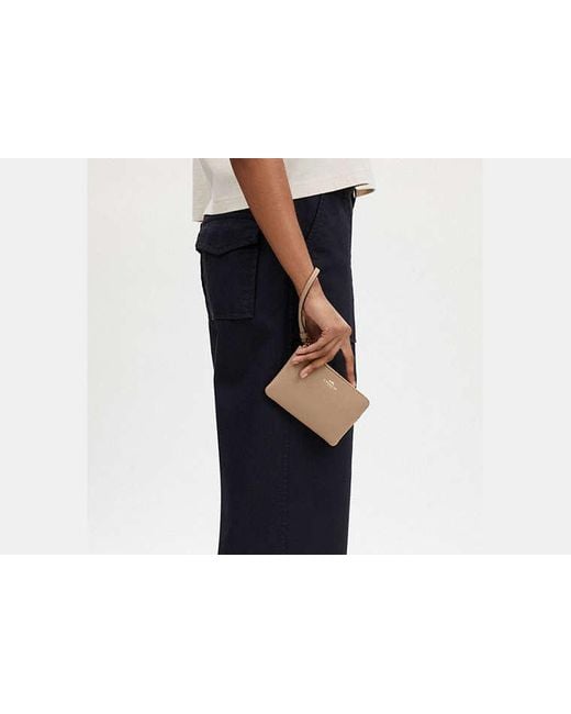 COACH Black Corner Zip Wristlet