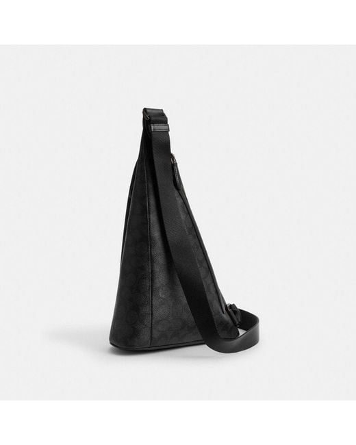 COACH Black Triangle Sling Bag for men