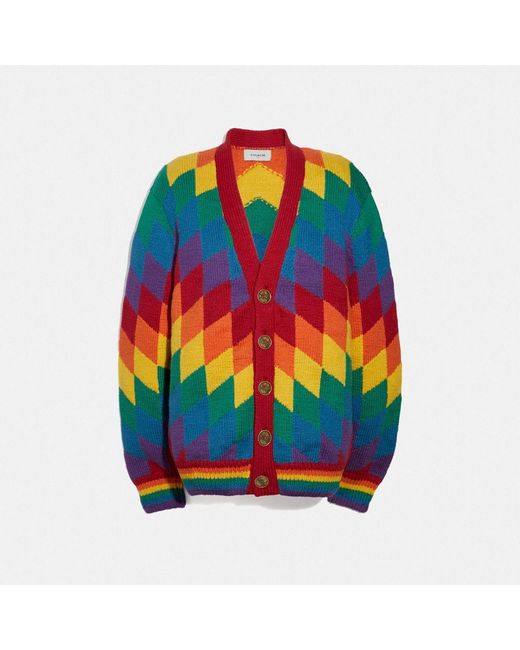 COACH Multicolor Rainbow Cardigan for men