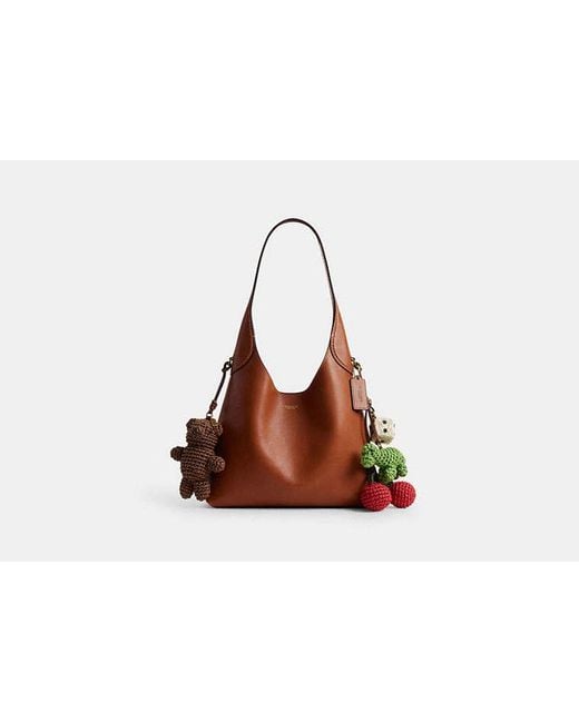 COACH Black Brooklyn Shoulder Bag 28 With Charms