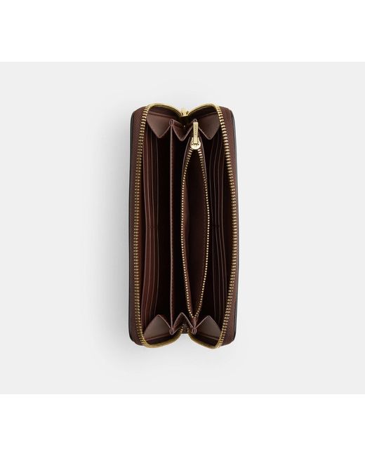 COACH Brown Long Zip Around Wallet