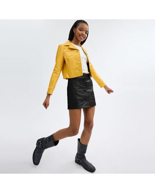 COACH Black Patent Leather Mini Skirt