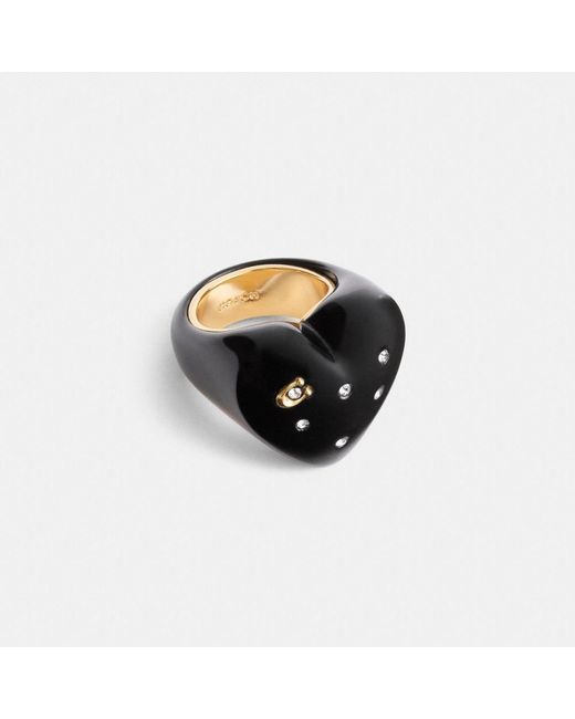 【国内発送】coach＊Chunky Resin Heart Ring COACH Chunky Resin Heart Ring in White | Lyst