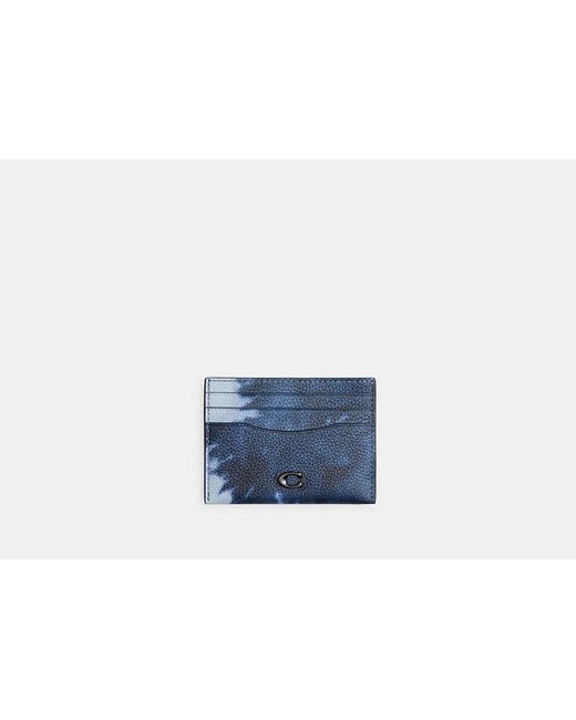 COACH Blue Card Case With Tie Dye Print for men