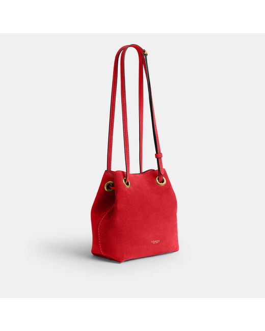 COACH Red Jade Drawstring Bag