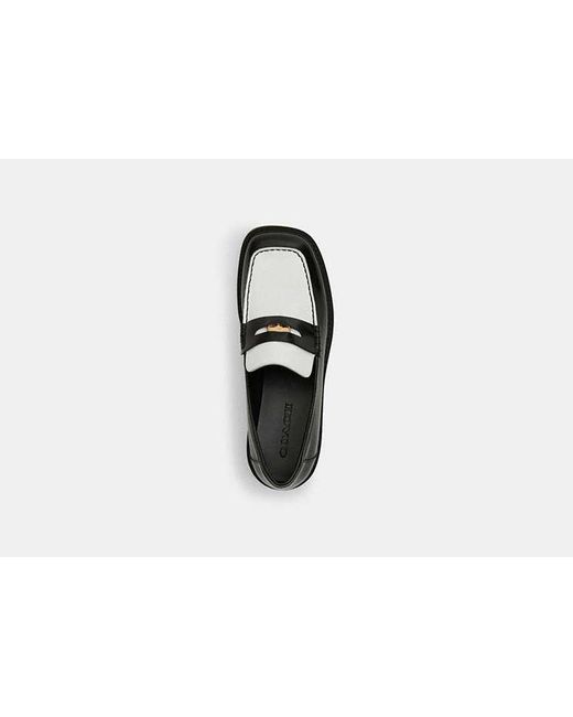 COACH Black Square Toe Loafer