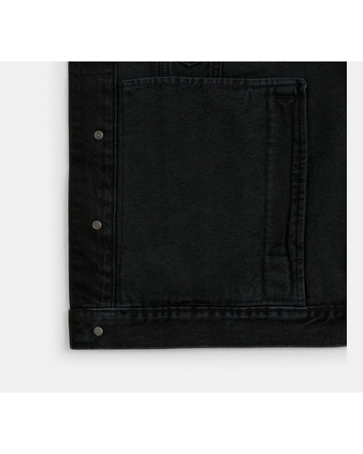 COACH Black Denim Jacket In Organic Cotton for men