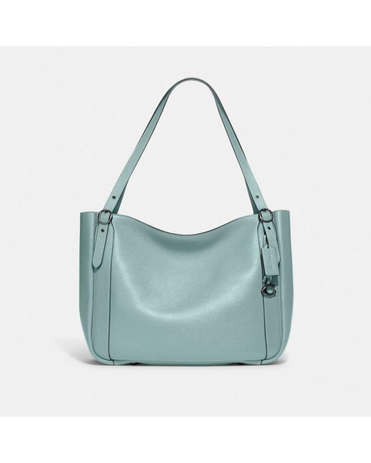 COACH Leather Alana Tote in Blue | Lyst
