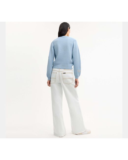COACH Blue Applique Sweater