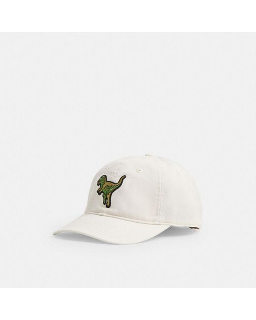 COACH White Rexy Patch Baseball Hat for men