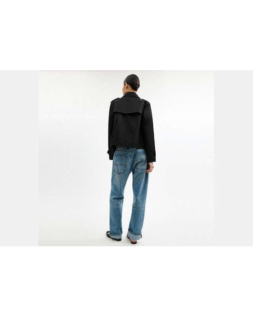 COACH Black Short Trench Coat