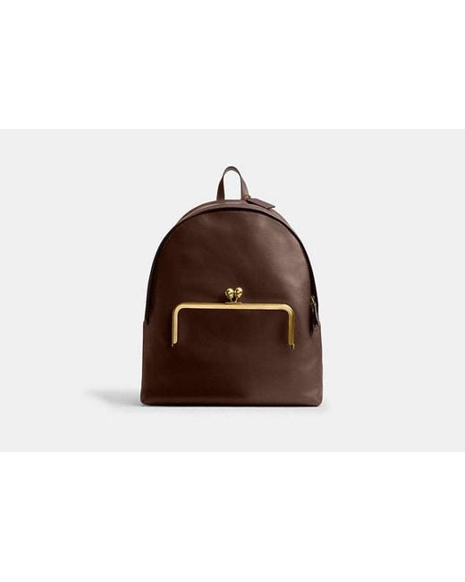 Zaino Con Telaio Clic Clac di COACH in Brown