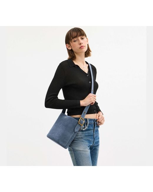 COACH Black Bleecker Bucket Bag 21