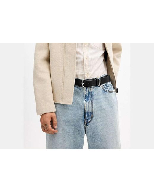 COACH Black Harness Buckle Belt, 35 Mm for men