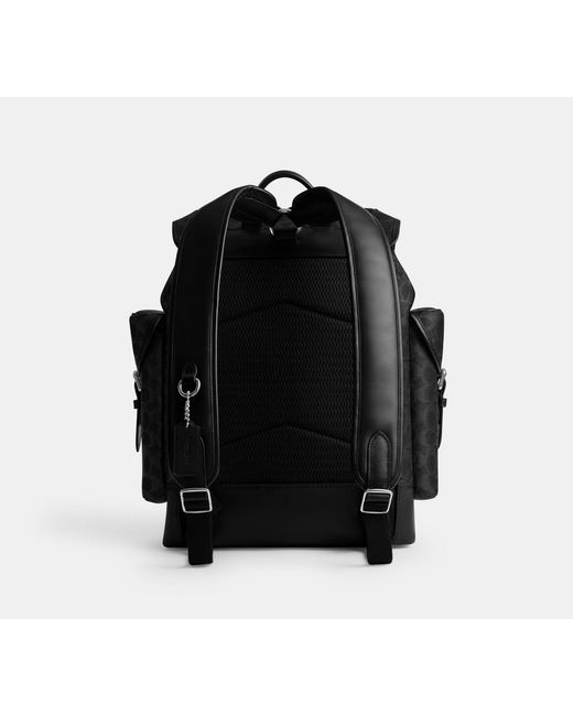 COACH Black Hitch Backpack for men