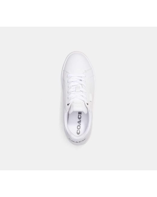 COACH White Weiße Lowline Leder Low Top Schuhe