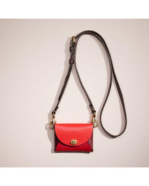 COACH Red Remade Small Colorblock Pouch Crossbody
