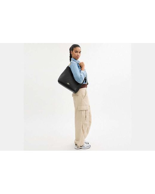 Grand Sac À Porté-Épaule Laurel COACH en coloris Black