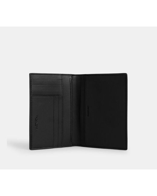 COACH Black Passport Card Case for men
