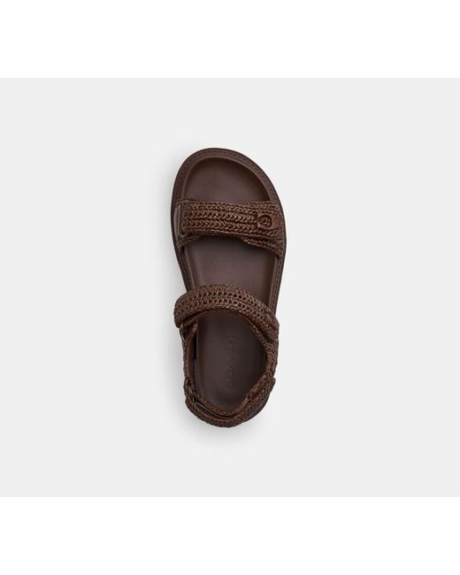 COACH Black Brynn Raffia Sandal