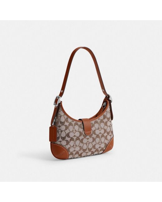 COACH signature Hamptons Hobo Bag Rare★ COACH® Outlet | Hamptons Hobo Bag In Signature Jacquard