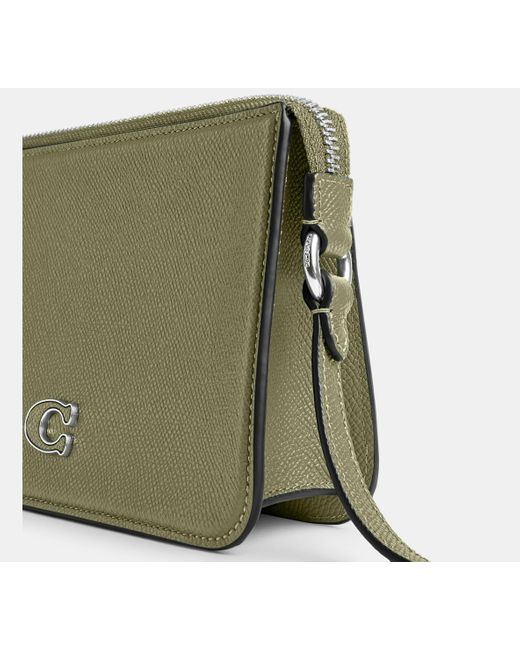 COACH Green Pouch Bag With Signature Canvas for men