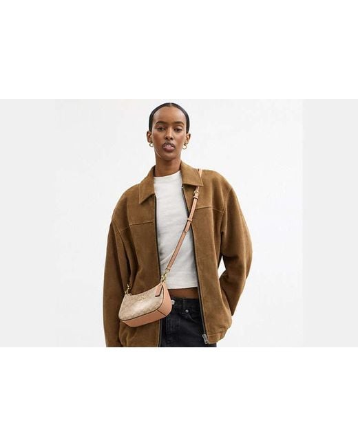 Mini Sac Bandoulière Teri En Toile Exclusive COACH en coloris Black