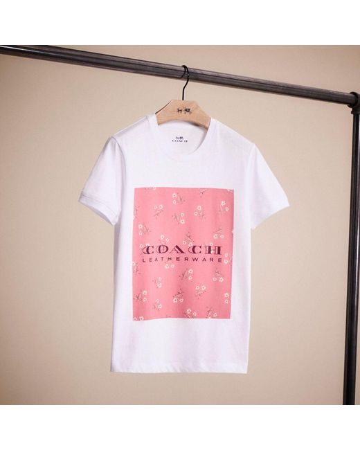 COACH Pink Restored Floral Print T Shirt