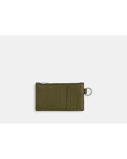 Porte-Cartes À Fermeture Éclair COACH pour homme en coloris Green