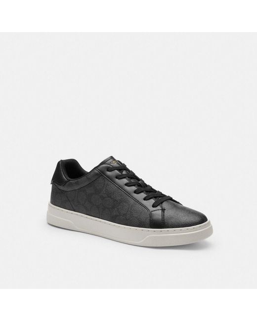 COACH Black High Line Sneaker In Signature Canvas for men