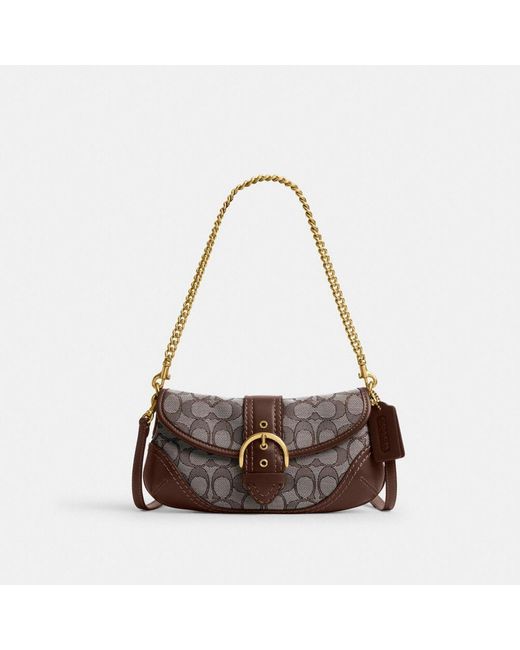 COACH Brown Soho Bag 25 In Signature Jacquard