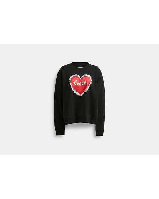 Maglione girocollo con cuore di COACH in Black