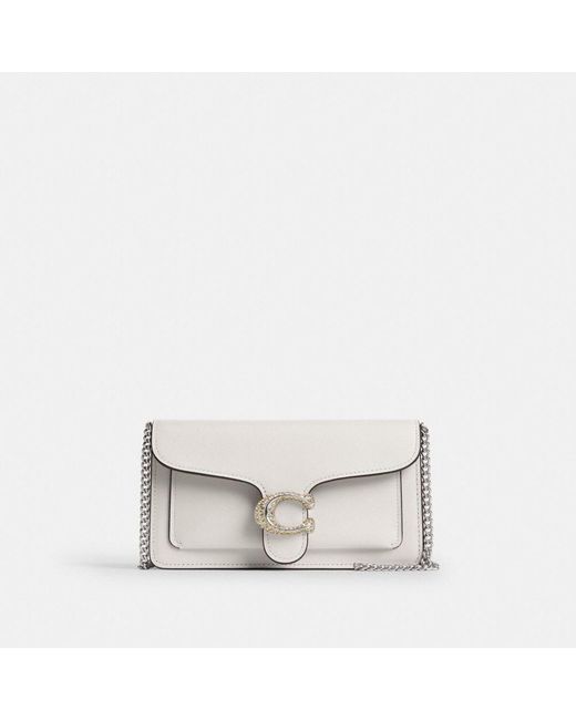 COACH Tabby Chain Clutch in White | Lyst