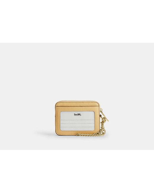 COACH Black Zip Card Case With Quilting