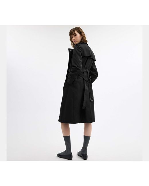 COACH Black Long Trench Coat
