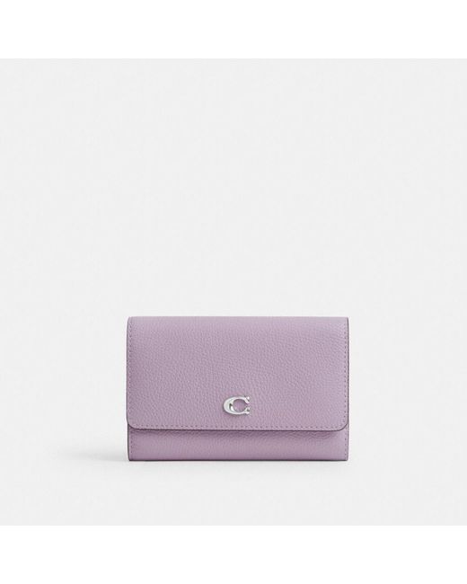 COACH Purple Essential Medium Flap Wallet In Colorblock