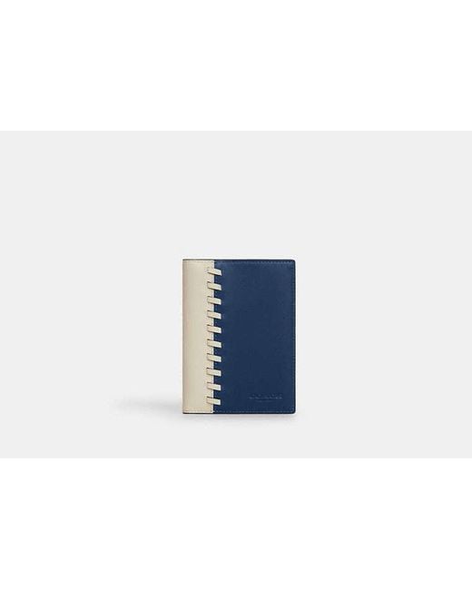 COACH Black Passport Card Case With Whipstitch for men