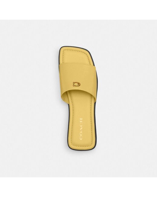 COACH Yellow Florence Sandal
