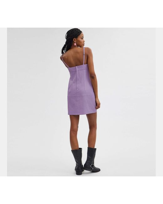 COACH Purple Short Leather Dress