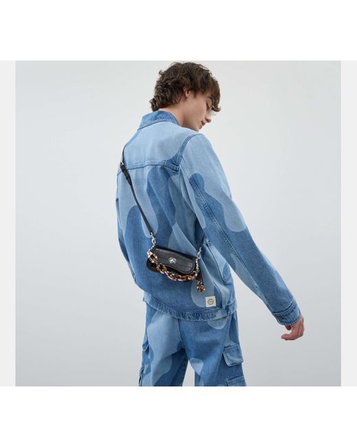 COACH Black Mini Wavy Dinky Bag With Crossbody Strap
