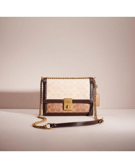 Coach coated canvas signature block hutton shoulder bag sale