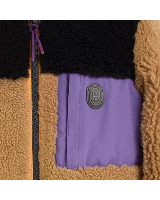 COACH Multicolor Restored Colorblock Shearling Jacket for men