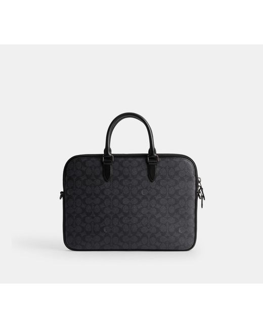 Valigetta Sottile Gotham di COACH in Black da Uomo