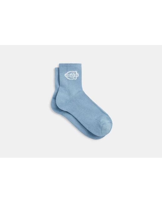 COACH Blue Soho Kurze Crew-Socken