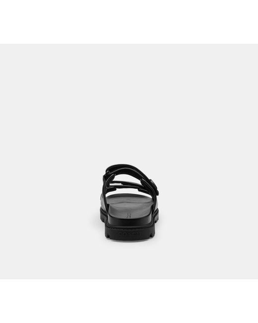 COACH Black Double Band Flat Sandals