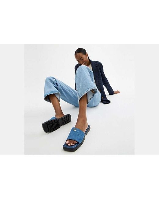 COACH Blue Florence Sandal