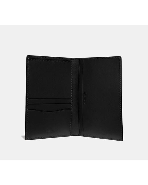 COACH Black Passport Case for men