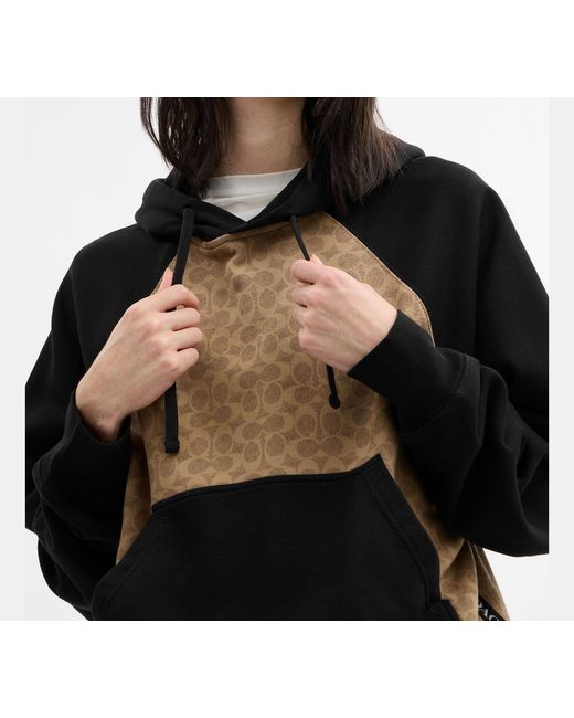 COACH Black Signature Hoodie for men