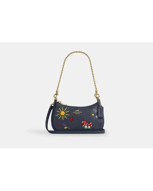 COACH Black Teri Mini Crossbody Bag With Embroidery